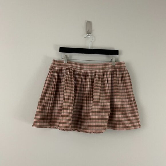 Urban Outfitters BDG Pennie Pleated Plaid Mini Skirt in Pink/Rose Size XL - Picture 1 of 6